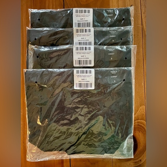 NWT Bundle of 4 Torrid Comfort Elastic Cotton Mid Rise Cheeky Panties - … - Picture 6 of 10
